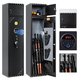 BlackSmith 6 Biometric Gun Safe Rifle 0.1s Quick Access Gun Safes for Home Rifle and Pistols Fingerprint Gun Cabinet Keypad with Separate Lockbox Door Panel Organizer Dual Alarm System BlackSmith