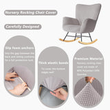 Dipurman Nursery Rocking Chair Cover,1 Piece Glider Chairs Cover Slipcovers,Soft with Elastic Bottom Spandex Jacquard Small Checks,Furniture Protector Washable,Light Gray Dipurman