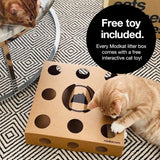 Modkat® Litter Box, Top-Entry, Full Height Seamless Base, Reusable Litter Liner, Sifting Litter Scoop, 2X Bamboo Charcoal Filters - White Modkat