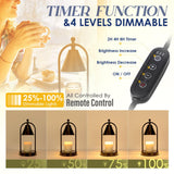 Candle Warmer Lamp with Timer, Electric Black Candle Warmer Light for Bedroom, Dimmable Wax Melts Warmer for Candle Jars, Home Decor Beside Lamp Gifts for Women (2 Bulbs Included) Soilsiu