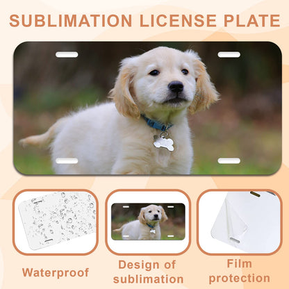 SINKAA 10 Pack Sublimation License Plate Blanks, 12"X6" x 0.45mm, Heat Thermal Transfer Sheet DIY Picture Sublimation Blank, Metal Aluminum Automotive License Plate Plates Tag for Custom Design Work