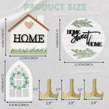 6 Pieces Farmhouse Tiered Tray Decor Beautiful Sweet Home Wood Sign Artificial Plant Rustic Tray Decorations Centerpiece Set for Home & Kitchen Decor(Tiered Tray NOT Included) Jxueych