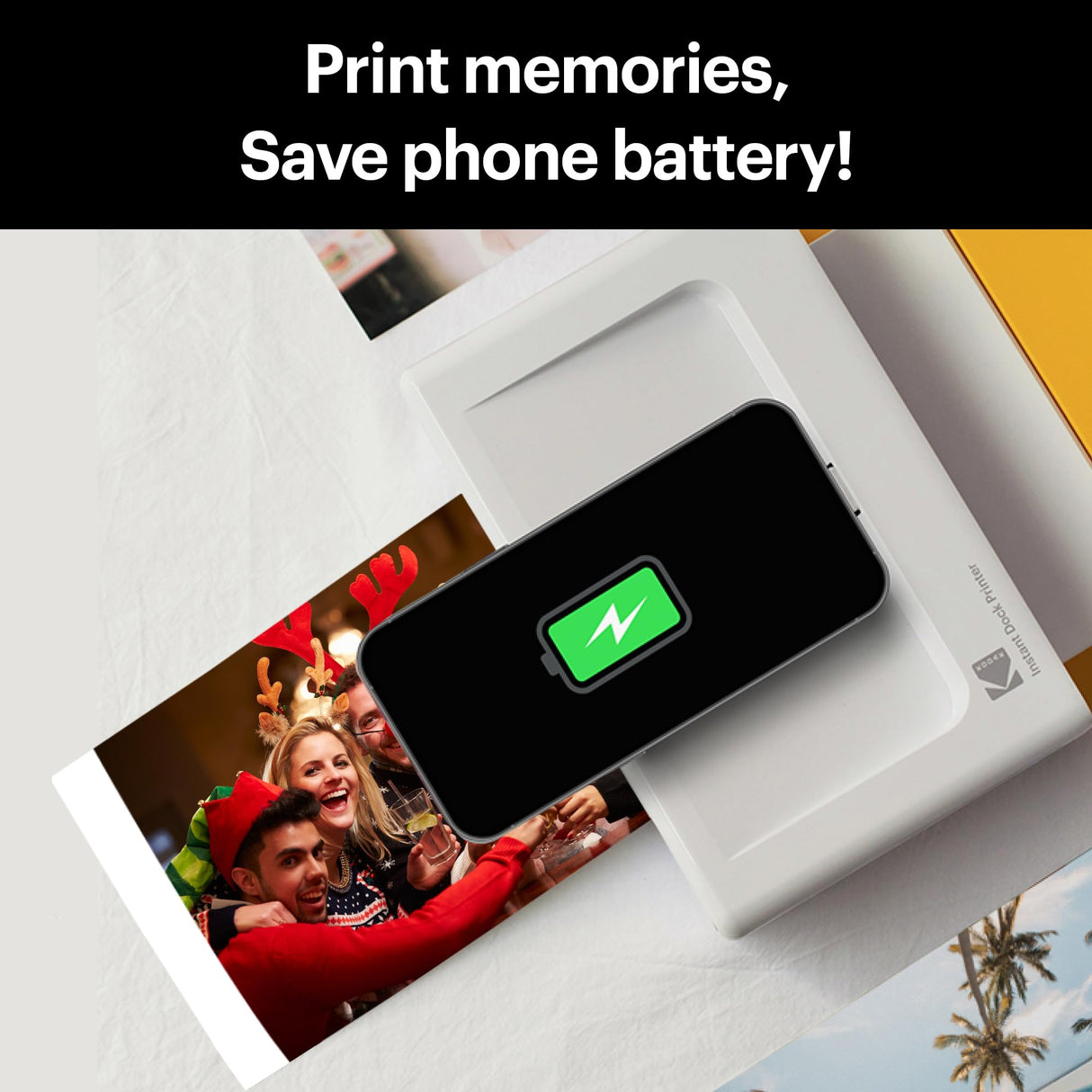 KODAK Dock Plus 4PASS Instant Photo Printer (4x6 inches) + 90 Sheets Bundle (10 Initial Sheets + 80 Sheet Pack) KODAK