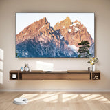 Pmnianhua Retractable Length Floating TV Stand,Minimalist Floating TV Shelf,Wall Mounted TV Console,Adjustable 87'' to 122'' Floating Entertainment Center with Storage for Bedroom Living Room(Walnut) Pmnianhua