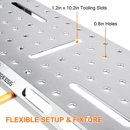 WORKESS Metal Welding Table Folding 1000 lbs Load Capacity Heavy Duty Steel Construction Workbench for Welding Adjustable 7 Level Height - WoodArtSupply