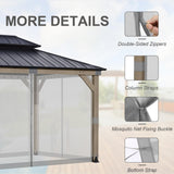 BPS 12' x 14' Gazebo Universal Mosquito Netting Screen Replacement, 4-Panel Screen Walls with Double Zippers for Outdoor Patio, Gray (Mosquito Net Only) BPS