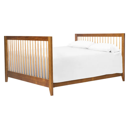 Babyletto Sprout 4-in-1 Convertible Crib with Toddler Bed Conversion Kit in Chestnut and Natural, Greenguard Gold Certified