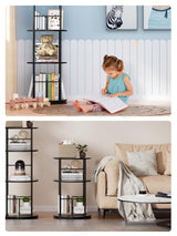 Rotating Bookshelf Tower, 4 Tier Corner Bookshelf for Small Space, 360 Display Spinning Bookcase, Floor Standing Book Shelves Storage Rack Narrow Round Book Shelf Organizer for Bedroom, Living Room Turosur