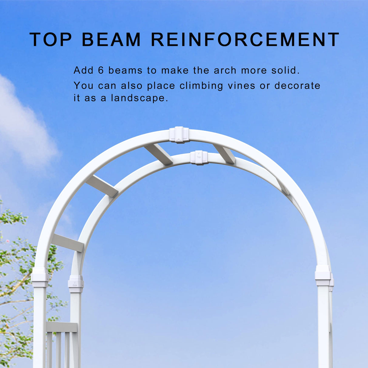 FENCETECH 41" W x 86" H Vinyl Arbor, Vinyl Arch, Garden Arch Arbor for Outdoor, Yard, Garden, Climbing Plants - White FENCETECH