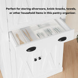 IRONCK Kitchen Pantry Storage Cabinet 83.9" H, with Barn Doors, Drawer, 4 Adjustable Shelves, Freestanding Cupboard for Dining Room Living Room, Laundry, White IRONCK