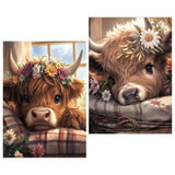 Mowana 2 Pack Cow Diamond Art Kits for Adults – Cow Diamond Painting Kits for Beginners, 5D DIY Farm Animals Highland Cow Rhinestone Art, Gem Art Craft for Home Decor & Farmhouse Wall Art 12x16 inch Mowana