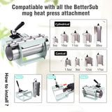 BetterSub Combo 5 in 1 12‘’ x15‘’ Heat Press Machine for T-Shirt 20/30oz Tumbler Heat Press Hat Plate Cap Printing Heat Transfer Digital Industrial-Quality Sublimation Machine 360 Degree Swivel Teal BetterSub