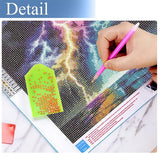 JFYHAB Lightning Diamond Art Kits for Adults, Lightning Diamond Painting Kits for Beginners, DIY 5D Sky Diamond Painting with Round Gem Art Kits for Adult for Gift Home Wall Decor 12x16 Inch JFYHAB
