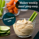 Libbey Small Glass Prep Bowl 8 Count (Pack of 1), Glass Containers with Lids Keep Leftovers Fresh, Durable Dishwasher Safe Glass Meal Prep Bowls, Glass Bowls Set for Meal Prepping, Snacks Libbey