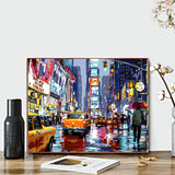 Paint by Numbers Kit for Adults,Times Square Adult Paint by Number Kits,Street Scenery,Manhattan Square Painting by Number Adult City Night View 16 x 20 Inch QUITEDEW