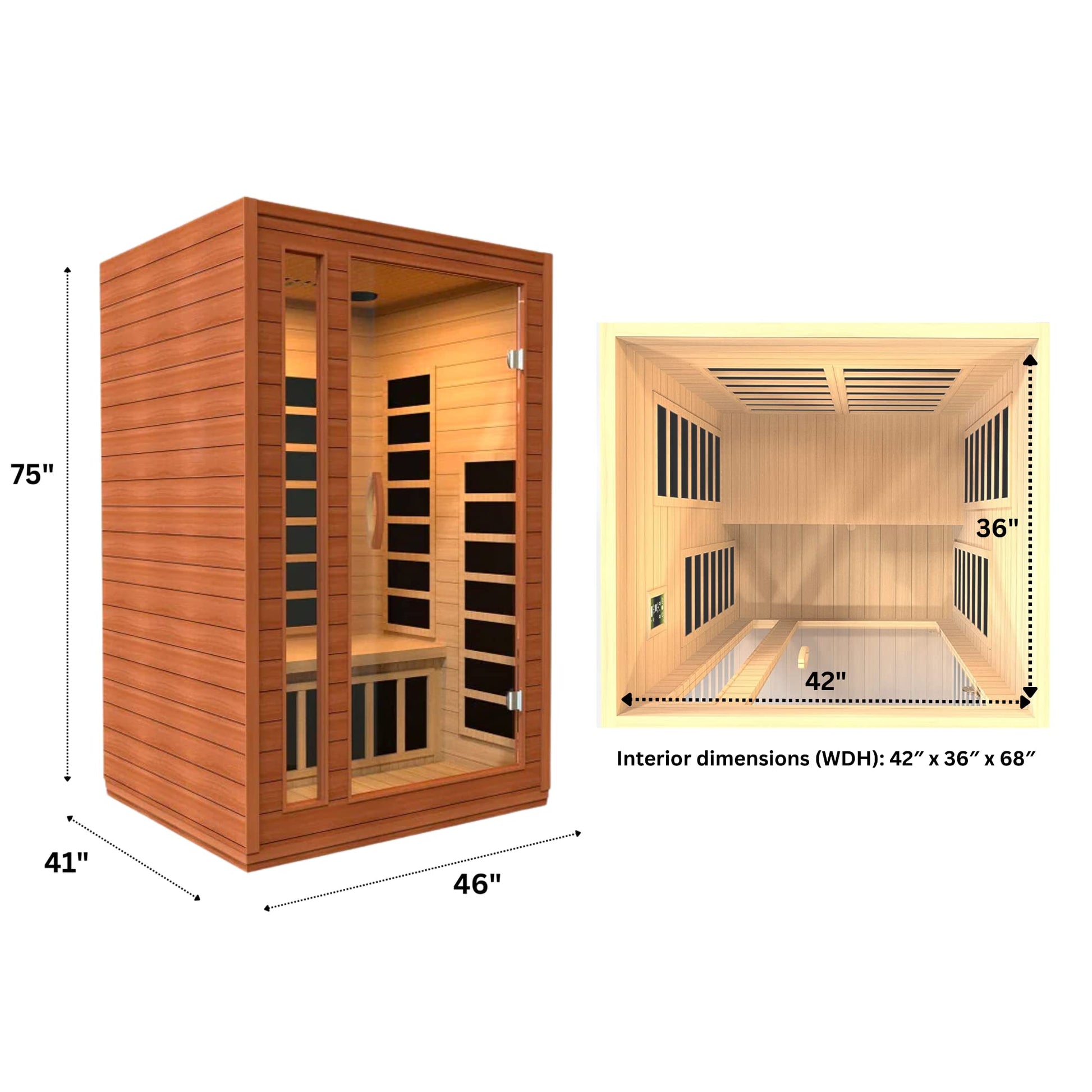 Dynamic Cardoba DYN-6203-01 Elite Ultra Low EMF (Under 3 MG) FAR Infrared Sauna - Curb Side Delivery - WoodArtSupply