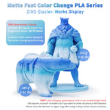 ZIRO Color Change Filament, Matte Multi Colors 3D Printer Filament, Faster Color Change by Length PLA, Dimensional Accuracy +/-0.03mm, 1KG/ 2.2lbs Spool, Fit Most FDM 3D Printer, Glacier ZIRO