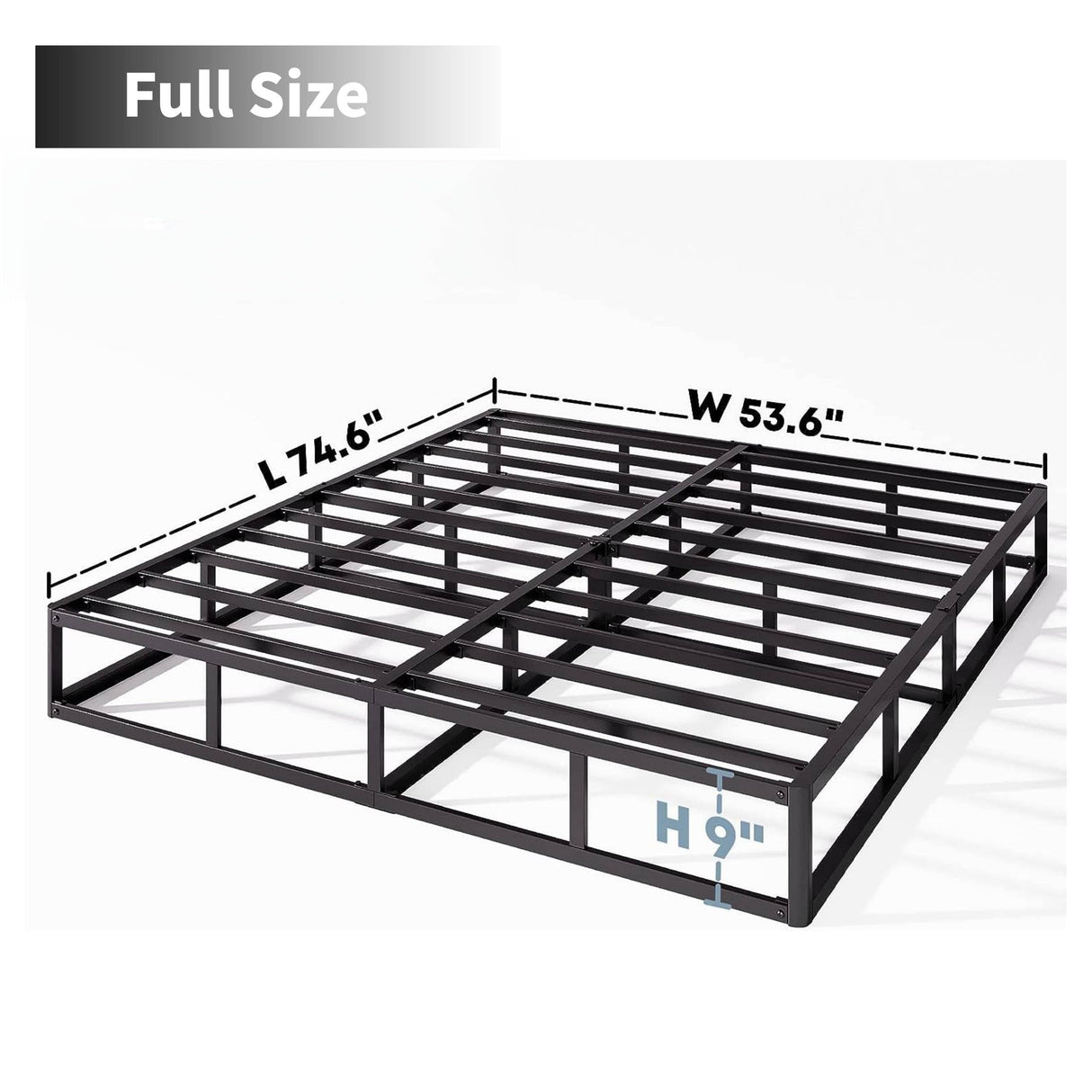 HUEIIS Full Box Spring 9 Inch High Profile Strong Metal Frame Mattress Foundation, Quiet Noise-Free,Easy Assembly, 3000lbs Max Weight Capacity HUEIIS