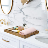 VaeFae Acacia Bed Table Tray, Wooden Breakfast Tray with Folding Legs, Bed Tray for Eating and Laptop, Eating Trays for Bedroom VaeFae