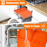 Silicone Grill Mat Compatible with Blackstone, Silicone Griddle Tools Mat with Drip Pad, Spatula Mat for Outdoor Grill Kitchen Counter (Orange) lanlw