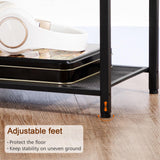 LOAKEKEL Night Stand Set 2, Nightstand with Charging Station, End Tables Living Room with Fabric Drawer for Small Spaces, Side Tables with Storage Shelf for Bedroom, Rustic Brown HETS010PBR LOAKEKEL