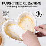 AOTASO Silicone Heart Shaped Cake Pans 10 Inch Large Heart Cake Pan for Valentine's Day Nonstick Silicone Heart Molds for Baking (2 Pcs Set, Cream) AOTASO