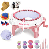 SENTRO 48 Needles Knitting Machines with Row Counter,Smart Knitting Crochet Machine,Weaving Round Loom,Double Knit Loom Machine Kit,DIY Knit Scarf Hat Sock SENTRO
