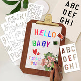 36 Pieces Letter Stencils, 4 x 7 Inch Alphabet Stencil Reusable Plastic Numbers Symbol Templates Kit for Painting on Wood, Canvas, Fabric, Rock, Chalkboard, Sign, DIY Art Projects(Letter) eageus