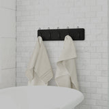 HBCY Creations Black Rustic Coat Rack Wall Mount with 5 Hooks, Solid Pine Wood 24 inch Wall Hooks for Entryway, Mudroom, Hallway, Bathroom - Vintage Farmhouse Style Wall Mounted Towel Rack HBCY Creations