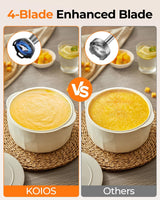 KOIOS Immersion Blender, 1100W Trigger Variable Speed Hand Blender, 5-in-1 Immersion Blender Handheld, Anti-scratch Stick Blender with Chopper, Whisk, Beaker and Frother, Non-BPA KOIOS