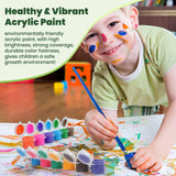 Bowetile 4 Pack Framed Paint by Numbers for Kids Beginners, Easy Cartoon Paint by Numbers for Kids Ages 8-12 on Canvas, DIY Oil Acrylic Number Painting Art Crafts for Home Wall Decor, 8x8in Bowetile