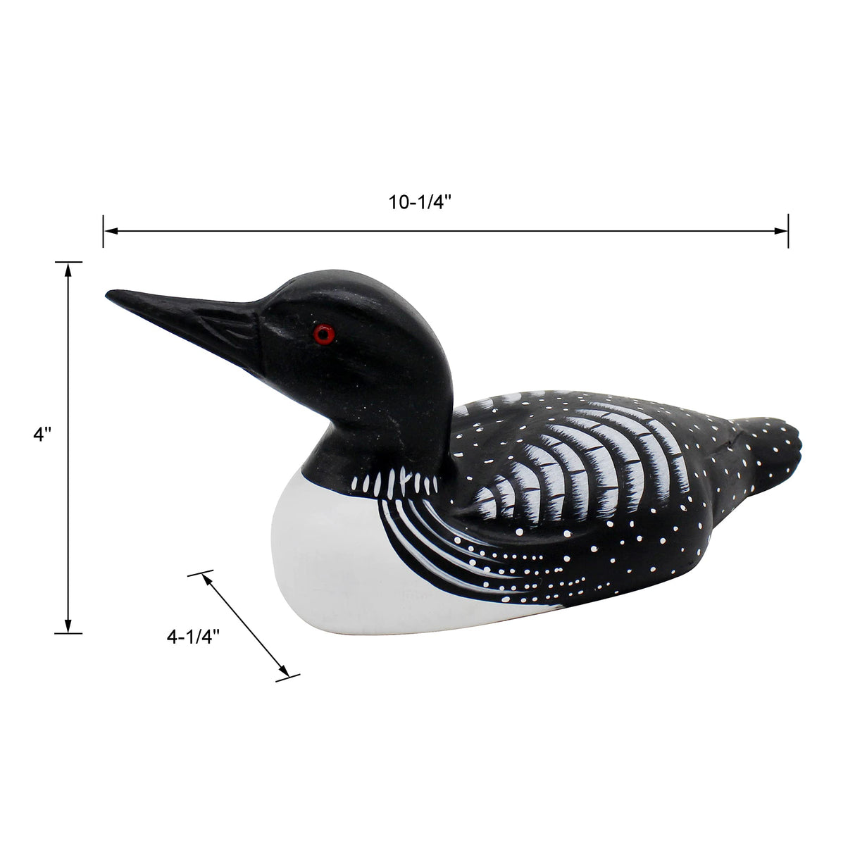 CVHOMEDECO. Primitives Hand Engraving and Painted Wood Loon Farmhouse Figurine Decorative Accent, 10-1/4 Inch CVHOMEDECO.