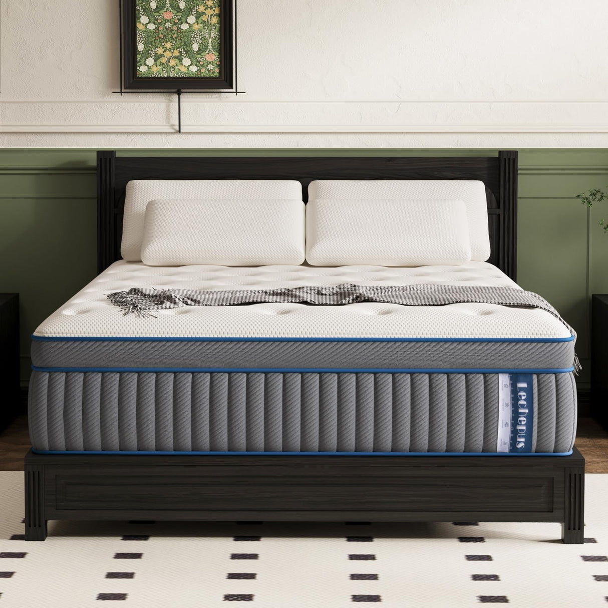 Lechepussleep King Mattress,14 Inch King Size Hybrid Mattress Medium Plush Cooling Gel Memory Foam with Individually Pocket Coils,Soft & Brethable for Pressure Relief,Balanced Support, 76"*80" Lechepussleep