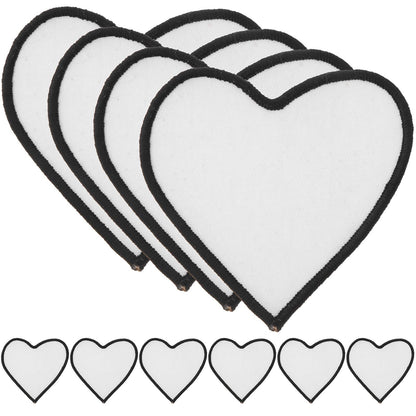 VILLCASE 10pcs Sublimation Iron-on Patches, Heart Shaped Blank Iron-on Fabric Patches, Heat Transfer Appliques, Fabric Repair Decorative Patches for Hats Clothes Jeans Backpacks