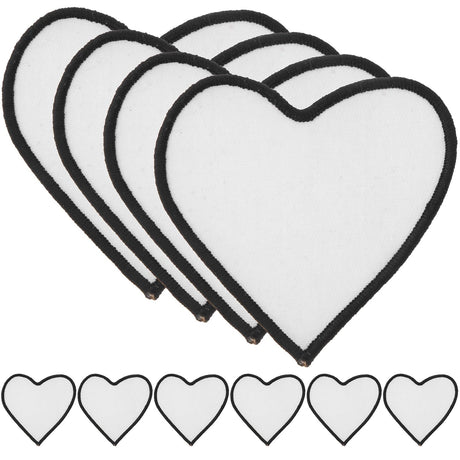 VILLCASE 10pcs Sublimation Iron-on Patches, Heart Shaped Blank Iron-on Fabric Patches, Heat Transfer Appliques, Fabric Repair Decorative Patches for Hats Clothes Jeans Backpacks VILLCASE