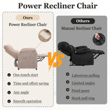 Chenille Power Recliner Chair for Living Room Bedroom|Electric|Remote Control|Side Pockets|Small|Adults (Brown) Anwick