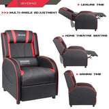 Devoko Massage Gaming Recliner Chair PU Leather Home Theater Seating Single Modern Living Room Sofa Recliners (Red) Devoko