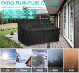 WLEAFJ Patio Sofa Cover Waterproof, 3-Seater Outdoor Sofa, Heavy Duty Deep Lounge Loveseat, Large Lawn Furniture with Air Vent, 82.6’’ W x 39’’ D x 28’’ H WLEAFJ