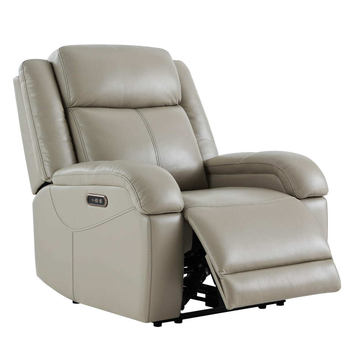 Watson & Whitely Genuine Leather Power Recliner Chairs for Adults, Wall Hugger RV Recliner with Power Headrest & Charging Ports, Electric Recliner Sofa Chair for Living Room, Grey Watson & Whitely