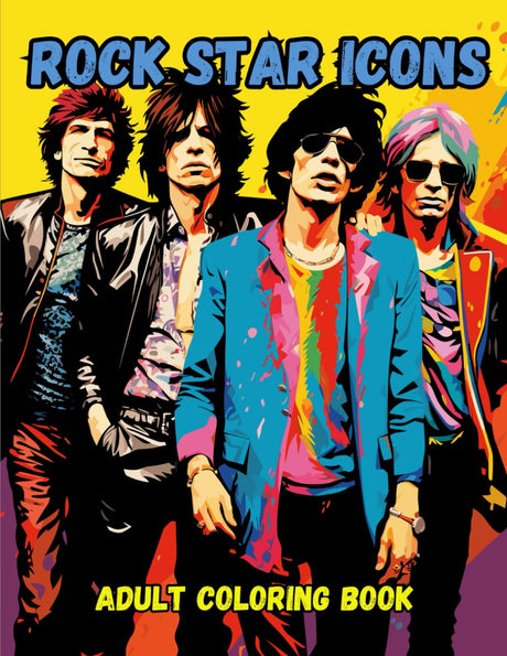 Rock Star Icons Adult Coloring Book: Adult Coloring Book of Famous Rock Stars Past and Present (Icons: A Coloring Series Celebrating Legends) Majosta