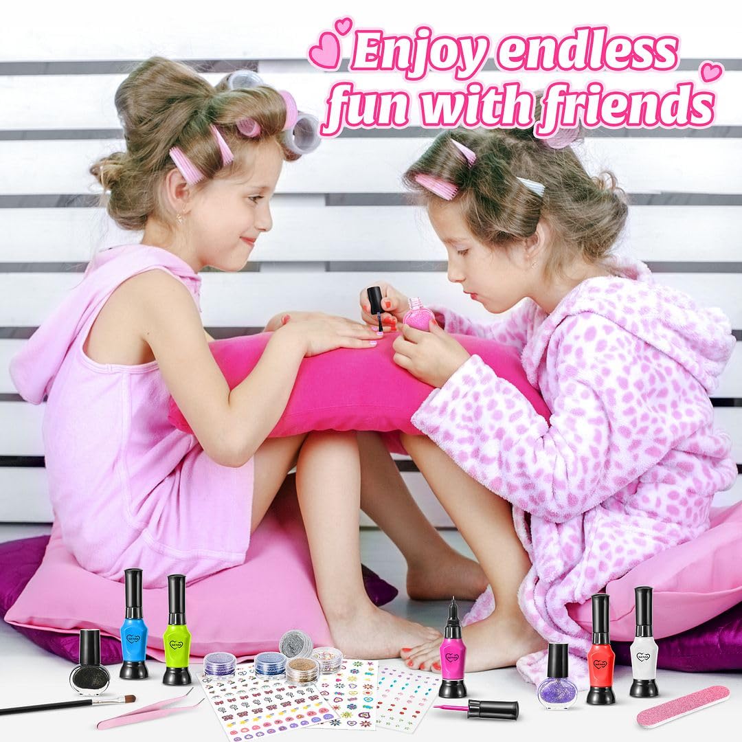 Shemira Nail Art Kit for Girls, Nail Polish Kit for Kids Ages 7-12 Years Old, Ideal Birthday Gift for Girls 7 8 9 10 11 12 Years Old, Nail Polish GIft Set for Teens Shemira