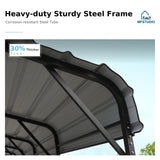 MFSTUDIO Carports 20x30 ft, Heavy Duty CarPort with Side Walls, Metal Outdoor Car Port Canopy Shelters Garage Shelter Shade with Galvanized Roof for Car, Truck and Boats MFSTUDIO