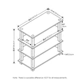 Furinno Turn-S-Tube 4-Tier Shoe Rack, Amber Pine/Black Furinno