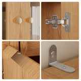 TUSY 4-Piece Large TV Stand with Bookshelves for TVs up to 75", TV Hutch with Tempered Glass Doors and Shelves, TV Entertainment Center Media Center with 2 Tall Cabinets for Living Room (D+2G+D) TUSY