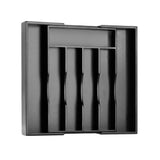 Bellsal Black Silverware Organizer Kitchen Drawer Organizer Expandable Bamboo Utensil Holder Cutlery Tray for Kitchen Utensil and Flatware Bedroom Office Bellsal