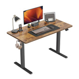 CubiCubi Electric Standing Desk, 48 x 24 Inches Height Adjustable Sit Stand Desk, Ergonomic Home Office Computer Workstation, Rusticbrown CubiCubi
