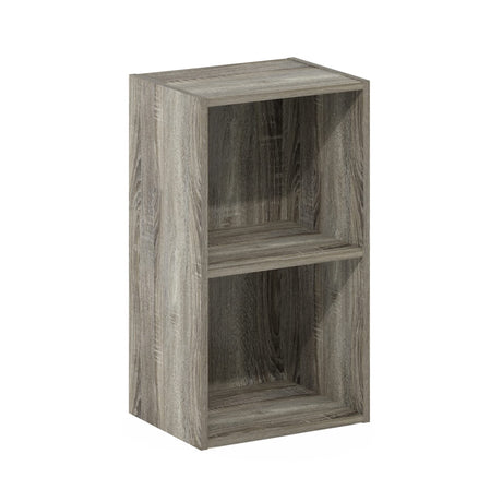 Furinno Luder Bookcase / Book / Storage, 2-Tier Cube, French Oak Furinno