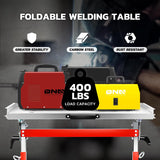 DNA MOTORING Carbon Steel Welding Table 30'' x 20'' 400lbs Loding Capacity, Adjustable Angle & Height, Portable Work Bench with 2 Fixed Wheels, TOOLS-00461 DNA MOTORING