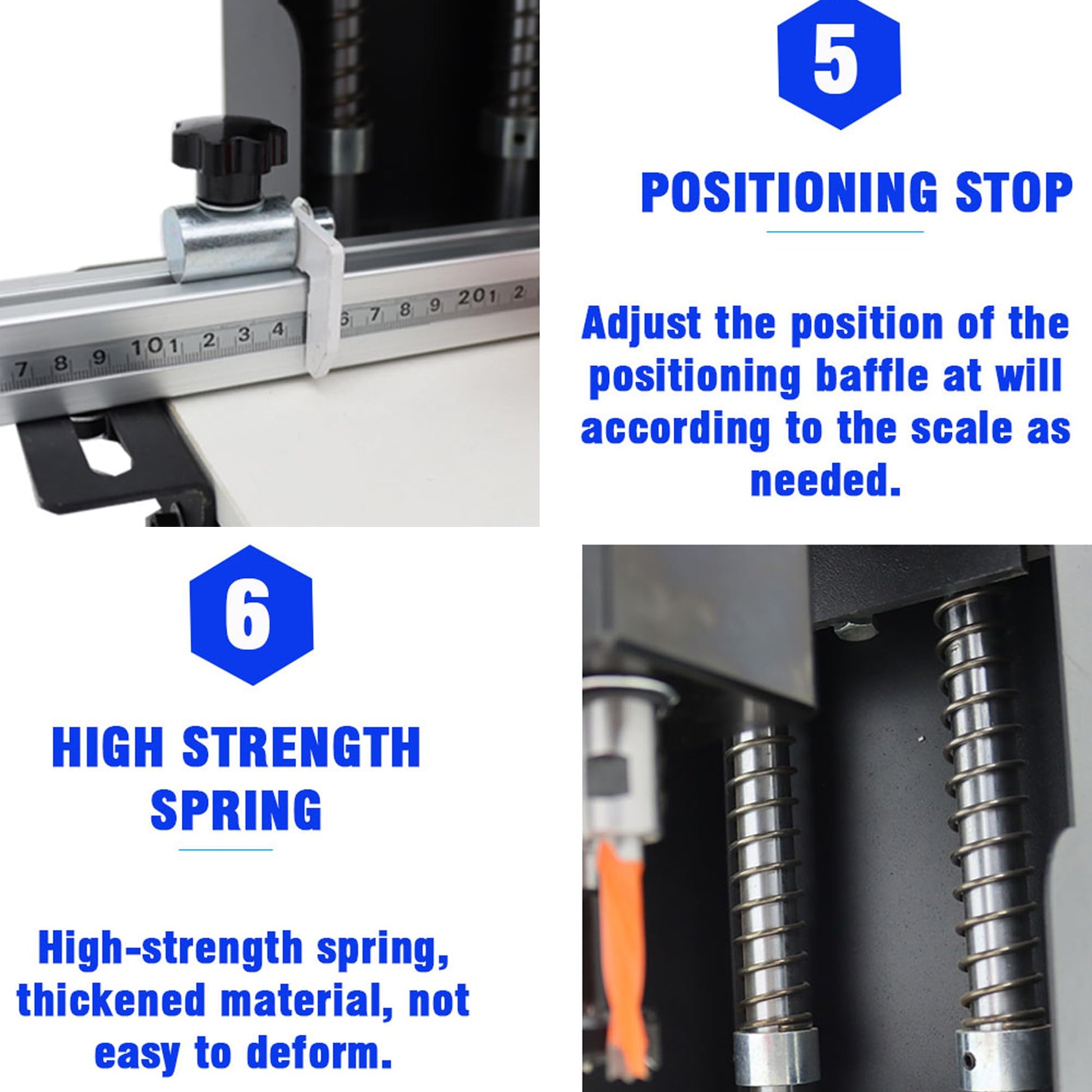 HQHAOTWU Portable Electric Hinge Boring Insertion Machine Adjustable Punching Depth Hinge Drill Press Machine Woodworking Hinge Boring Processing Machine 45-9.5 Combined Drill - WoodArtSupply