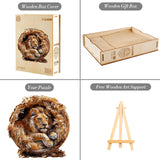 KAAYEE Wooden Puzzles for Adults, 3D Vision Effect Lion King Wooden Jigsaw Puzzles 200 PCS Unique Shape Advanced Wood Puzzle Adult, 3D Effect Flat Puzzle Birthday Gifts Family Game (M-11.4 * 11.4in) KAAYEE